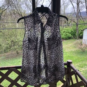 Sheer animal print shirt